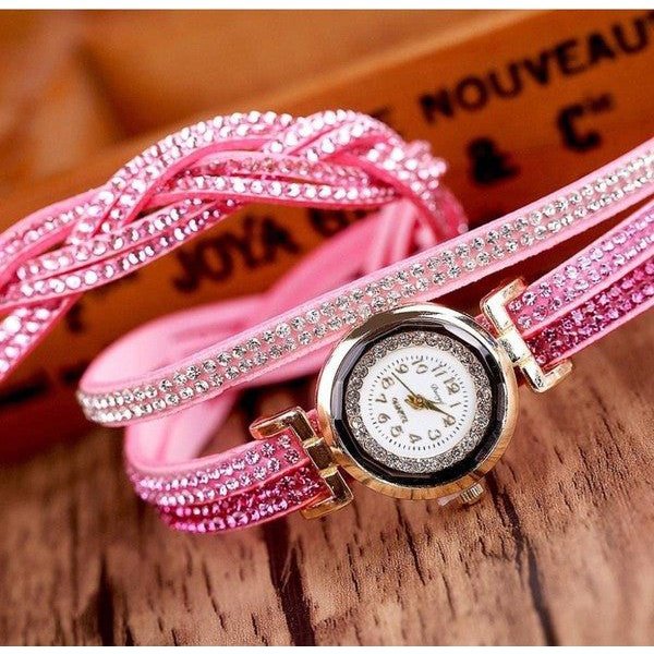Reloj para mujer con pulsera trenzada lisa, diferentes colores