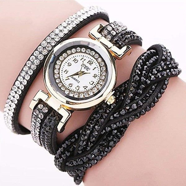 Reloj para mujer con pulsera trenzada lisa, diferentes colores