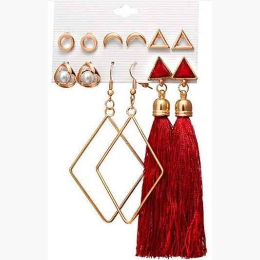 Juego de aretes dorados, estilo pequeños largos