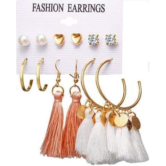 Juego de aretes dorados, estilo pequeños largos