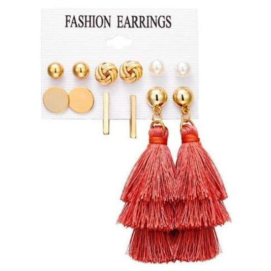 Juego de aretes dorados, estilo pequeños largos