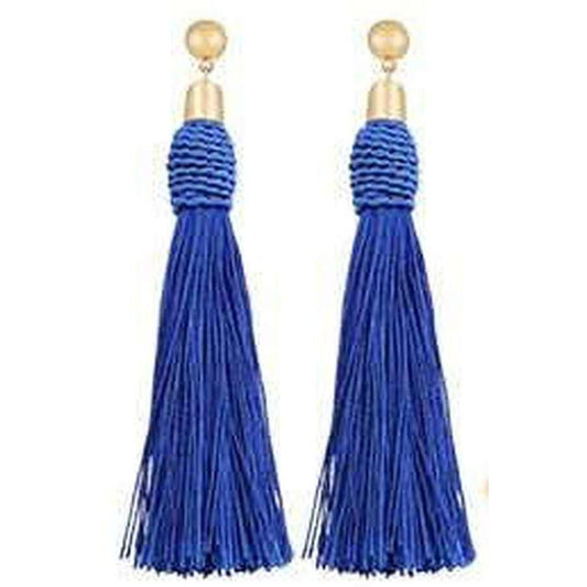 Aretes de hilo, estilo color: Azul