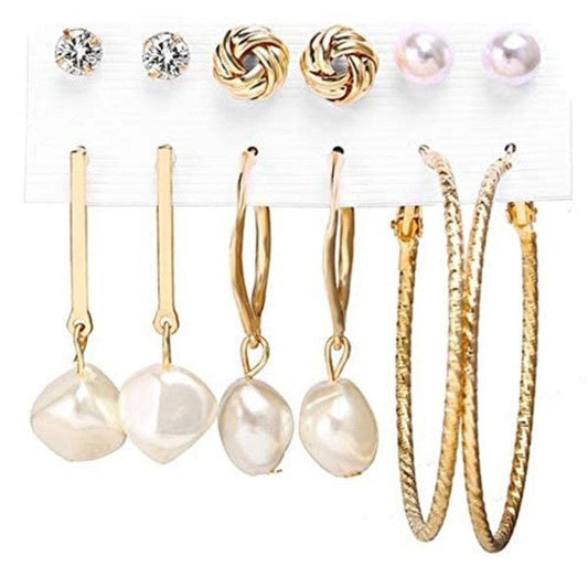 Juego de aretes dorados, estilo pequeños largos