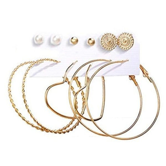 Juego de aretes dorados, estilo pequeños largos