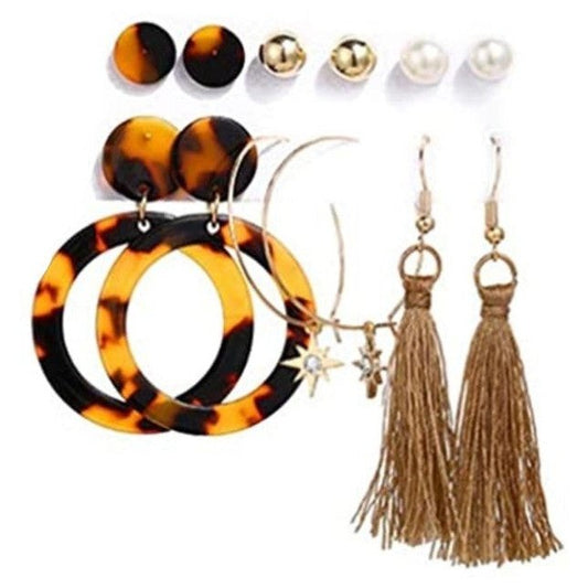 Juego de aretes dorados, estilo pequeños largos