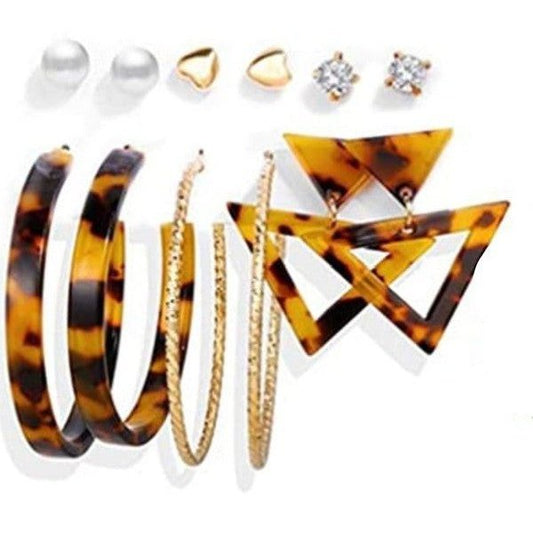 Juego de aretes dorados, estilo pequeños largos