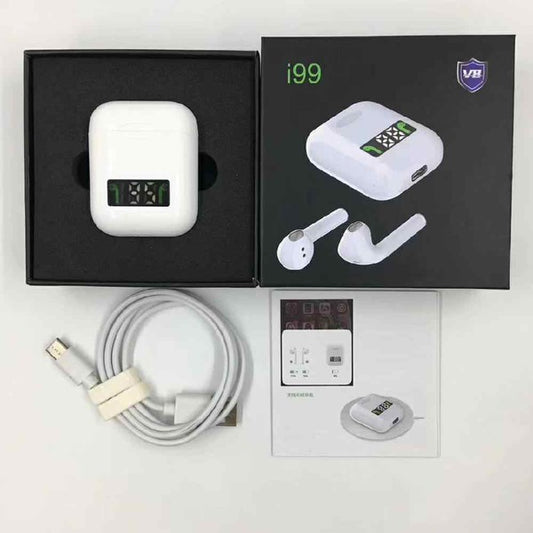 Auriculares Bluetooth inalámbricos TWS pantalla Digital LED, Color Blanco