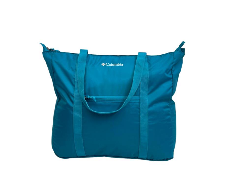 Columbia - Bolso de Mano o Tote Bag plegable (Packable 21 L tote), color: azul turquesa.