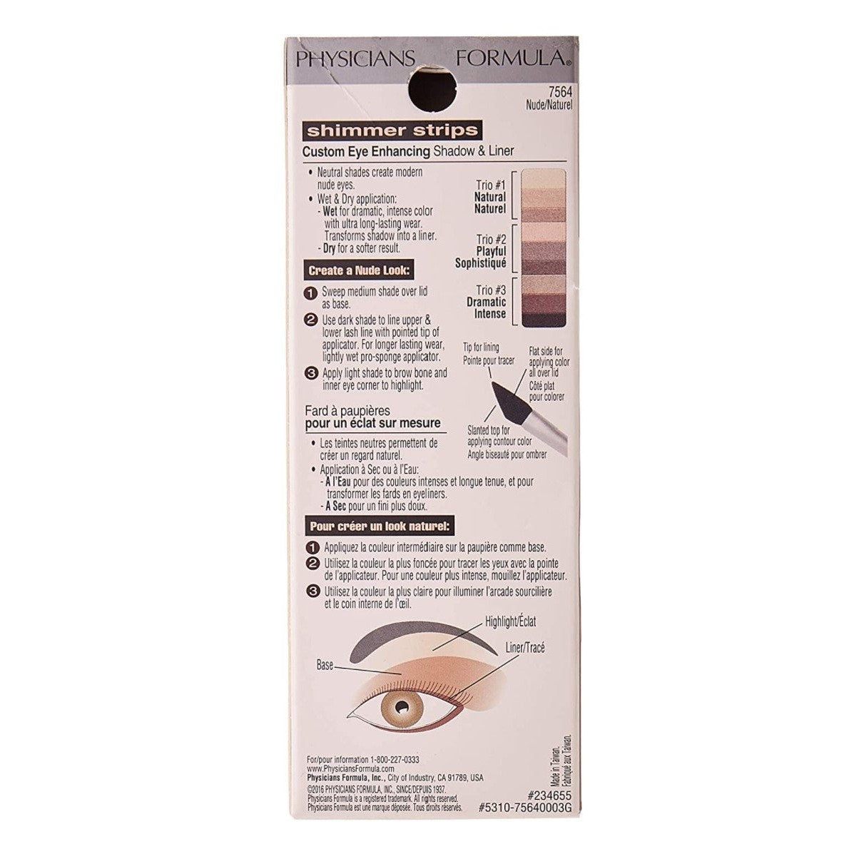 Sombras/Deliniador - Physicians Formula - Shimmer Strips, Color: 7564 Nude.