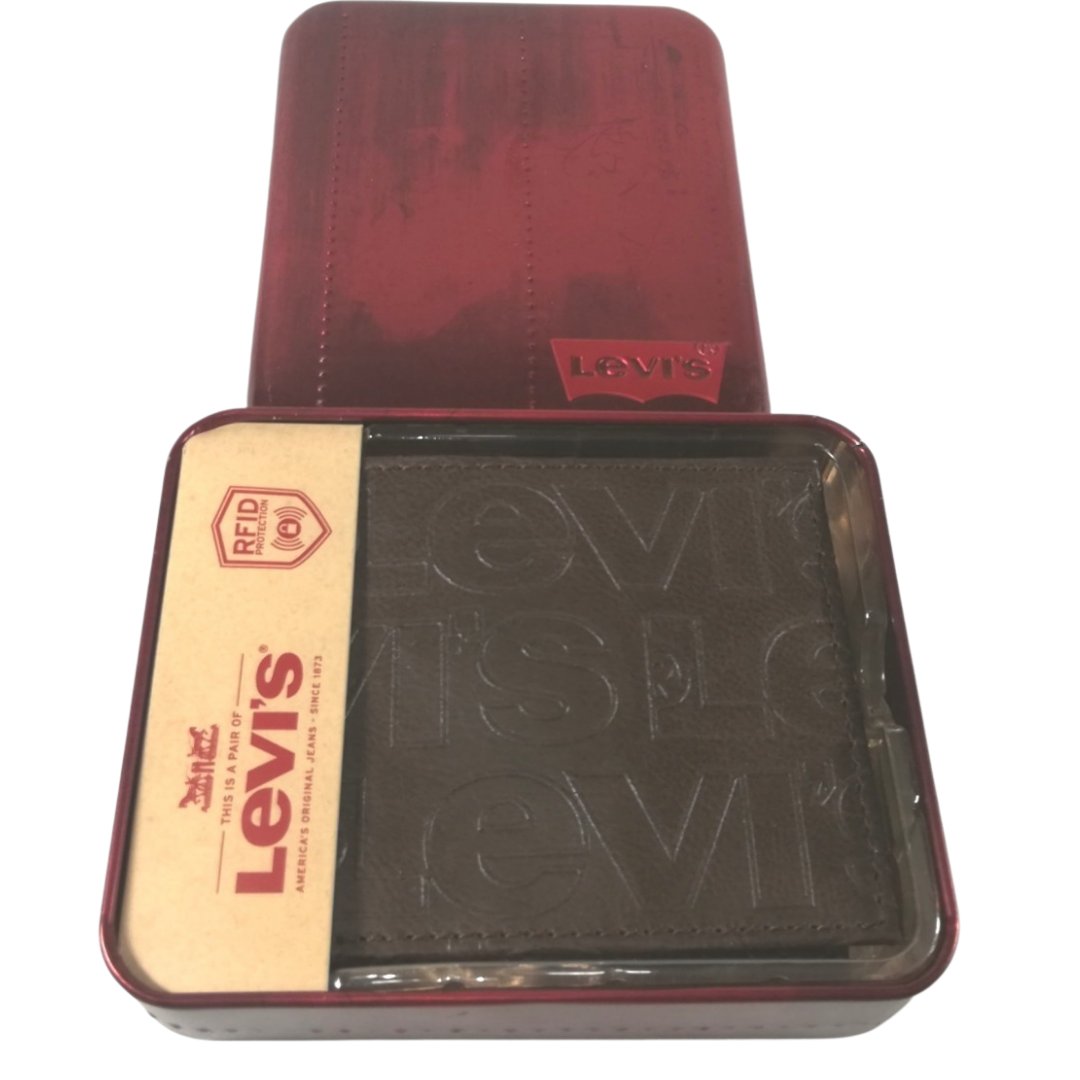 Billetera LEVI´S café con logo