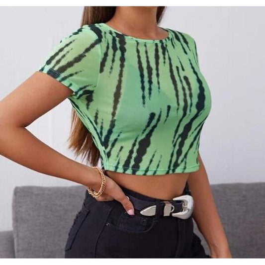 SHEIN Top transparente Tie-Dye Sexy