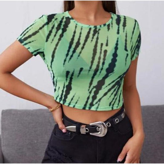 SHEIN Top transparente Tie-Dye Sexy