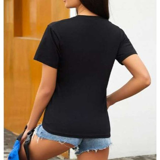 SHEIN Camiseta Frase I💜U