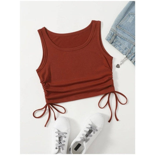 SHEIN Camiseta sin mangas con cordón lateral