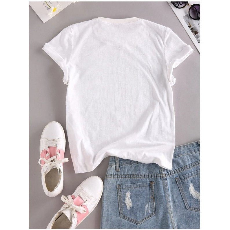 SHEIN Camiseta con estampado "I love pets"