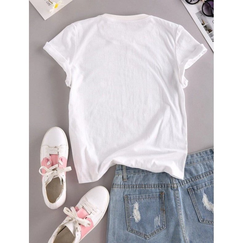 SHEIN Camiseta cuello redondo con Bici