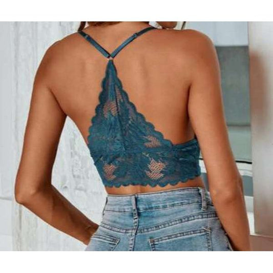 Sujetador con encaje floral