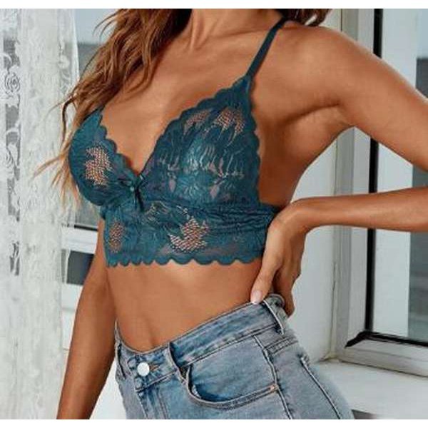 Sujetador con encaje floral