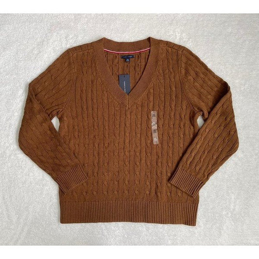 Sudadera Tommy Hilfiger tejida, cuello Hilfiger, talla: XL.