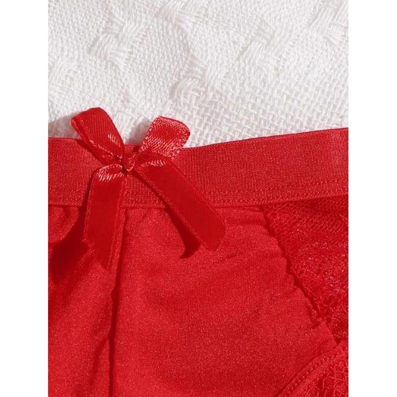 Set de braguitas: Encaje en contraste Liso, talla: