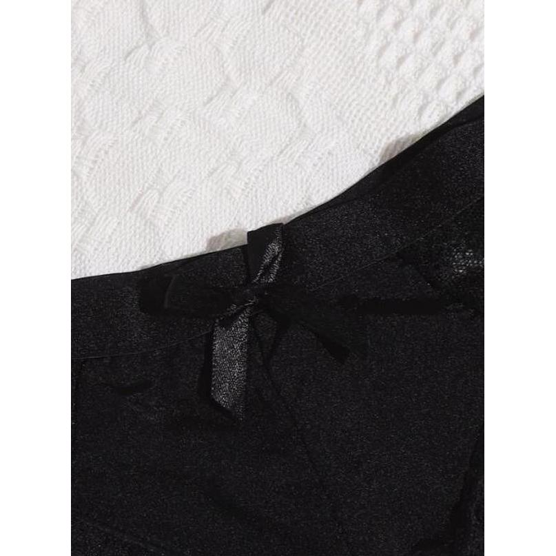 Set de braguitas: Encaje en contraste Liso, talla: