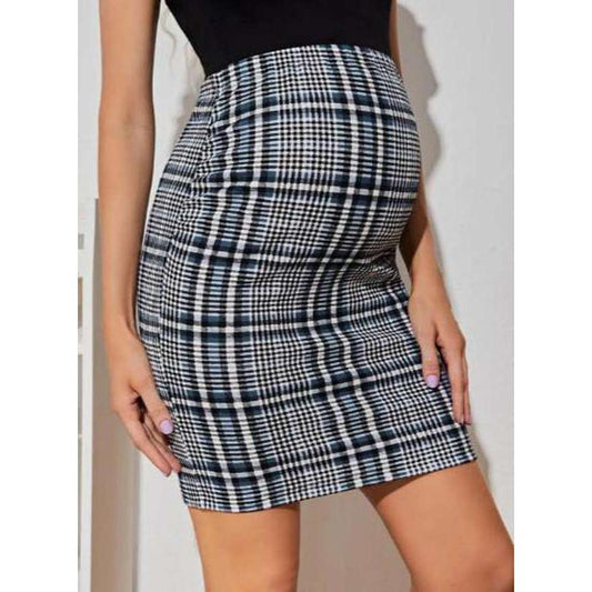 SHEIN Faldas premamá cuadros