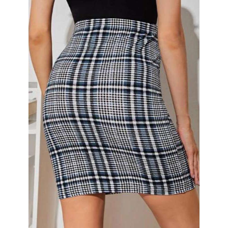 SHEIN Faldas premamá cuadros