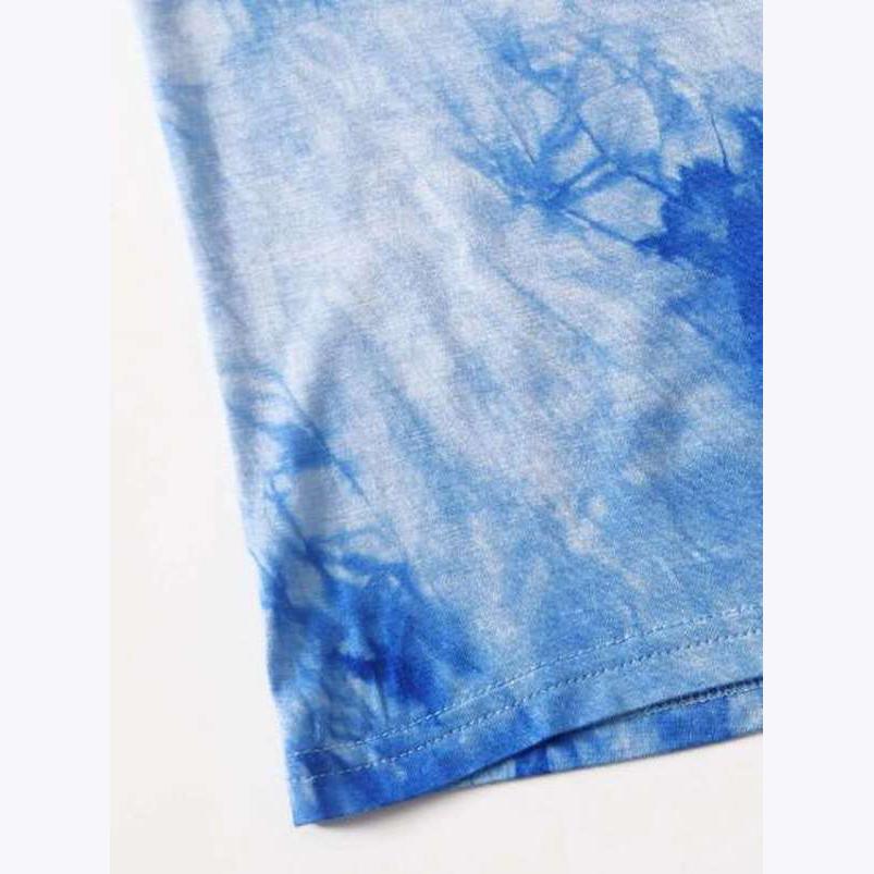 Shorts tie dye cintura alta, color: azul