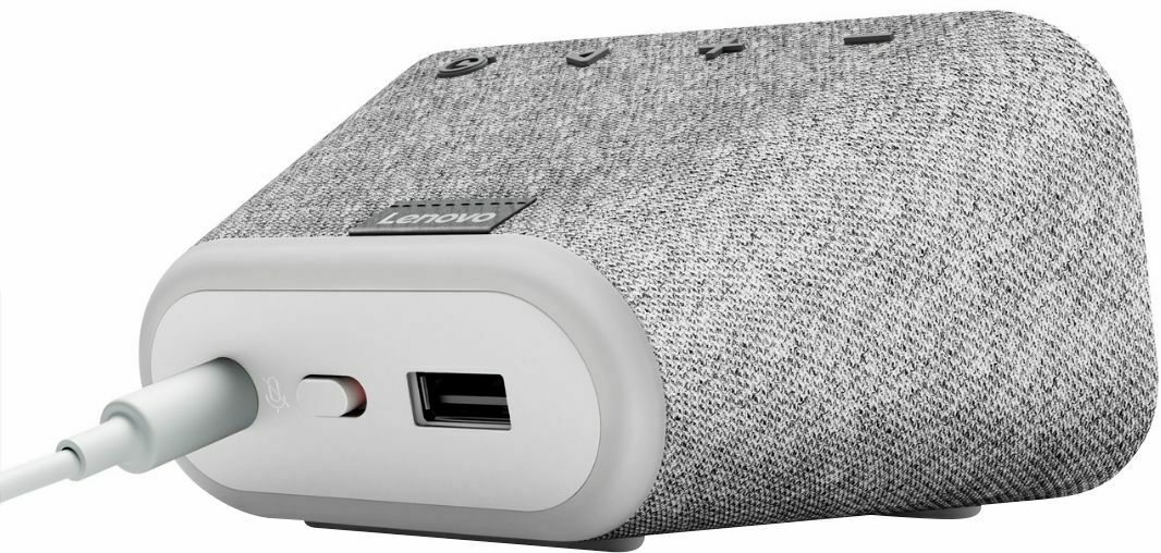 Lenovo, Reloj despertador Inteligente con Google Home, Gris.