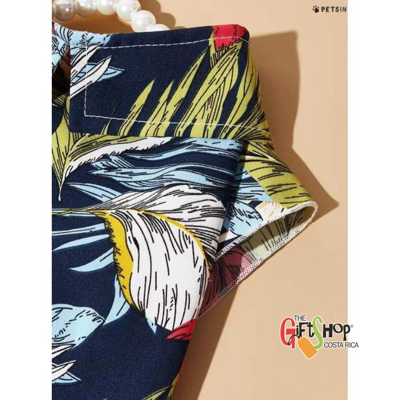 Camisa de mascota con estampado hoja