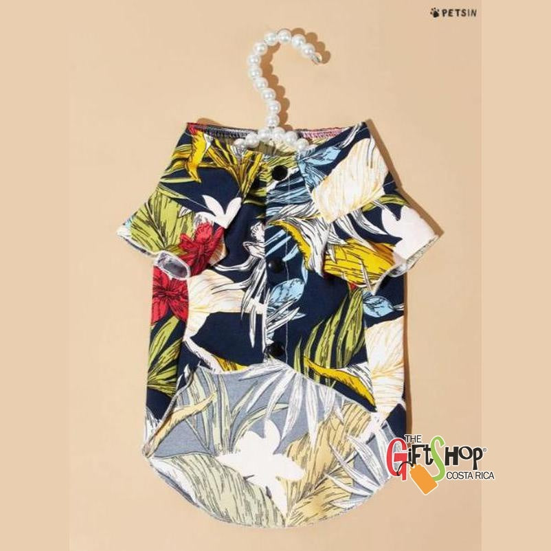 Camisa de mascota con estampado hoja