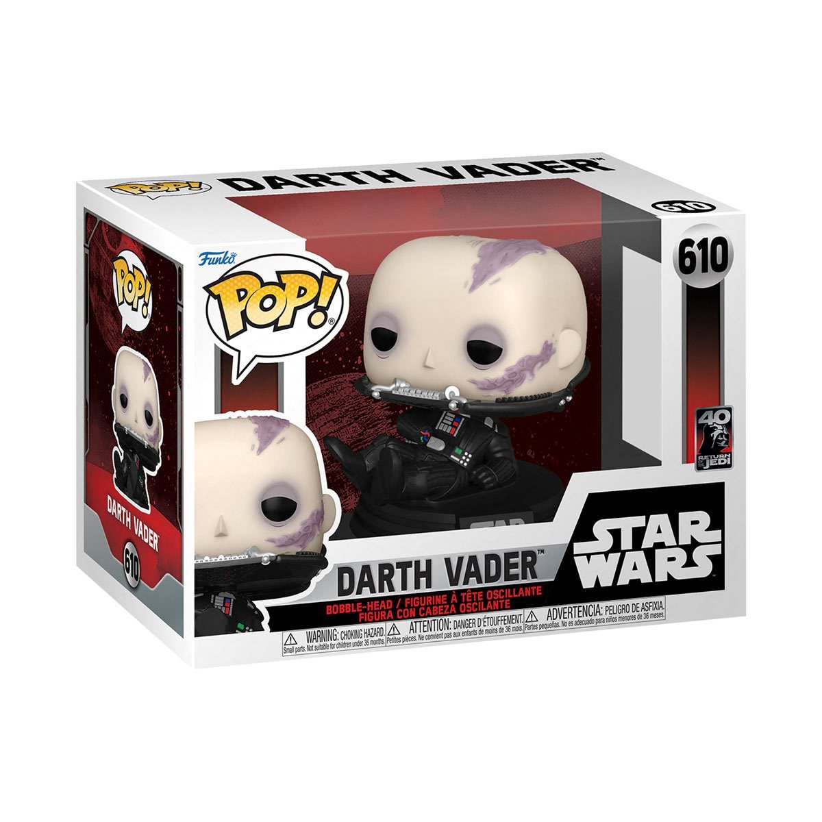 FUNKO - 610, Star Wars, Return of the Jedi 40 Aniversario - Darth Vader Sin Mascara