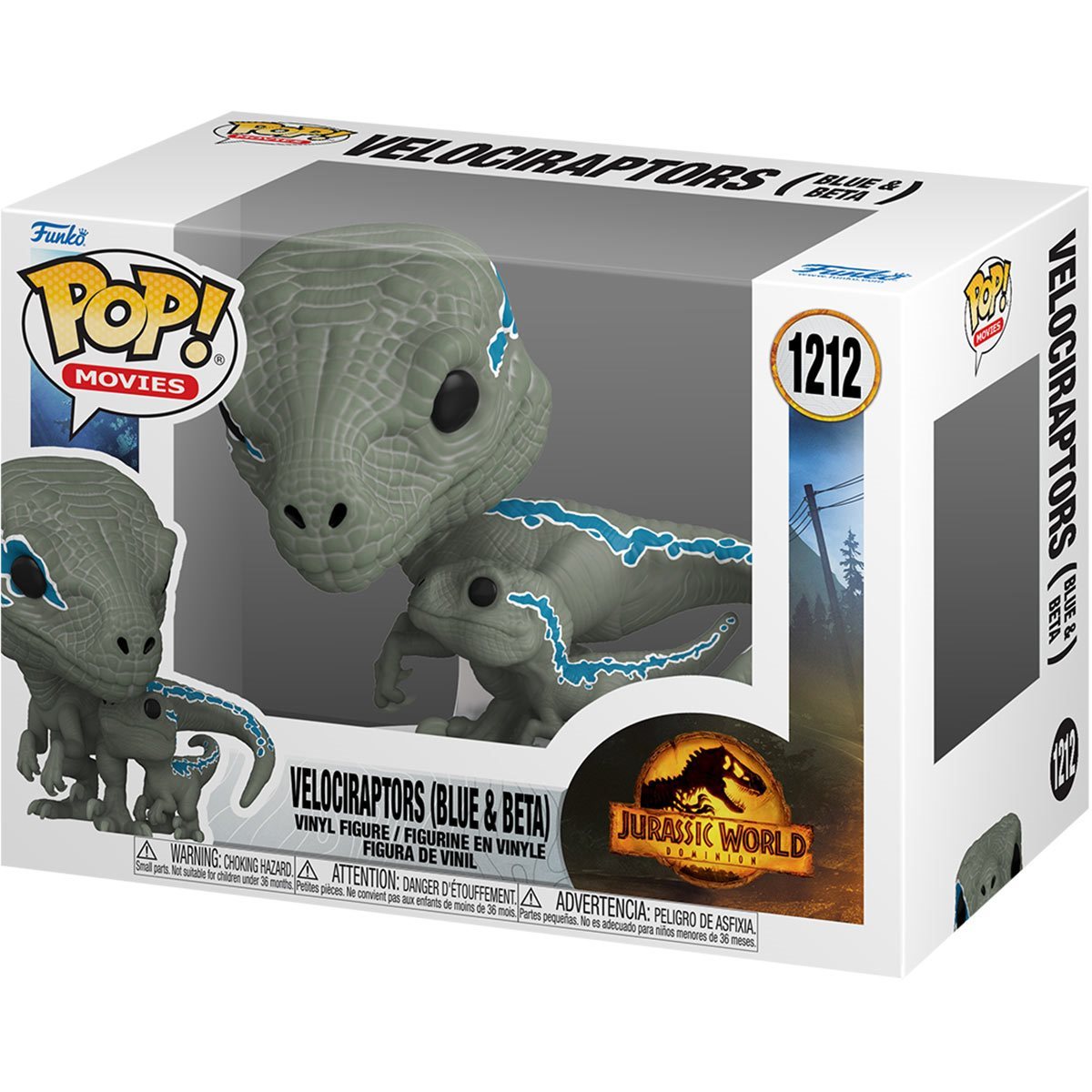 FUNKO - 1212, Jurassic World: Dominion - Velociraptors (Blue and Beta)
