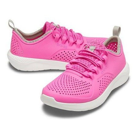 Crocs Niños LiteRide™ Pacer; Rosado Blanco