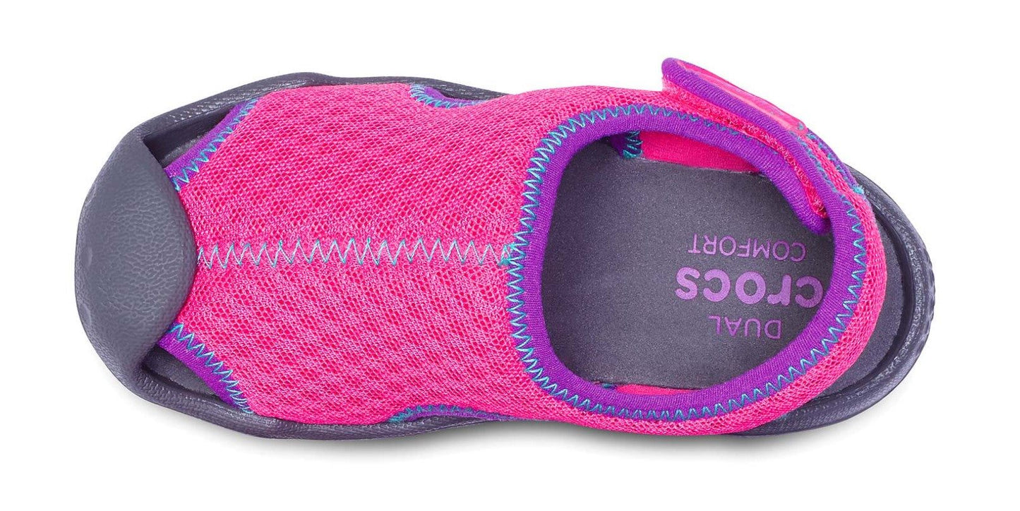 Crocs - Sandalia para niña (Swiftwater sandal K), talla: c12 (29-30)