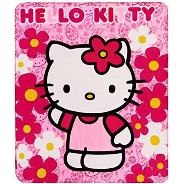 Hello Kitty Cobija con flores