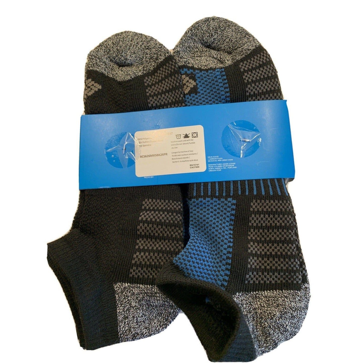 Medias Columbia No-show (6 Pares) (Negro/Azul/Gris)