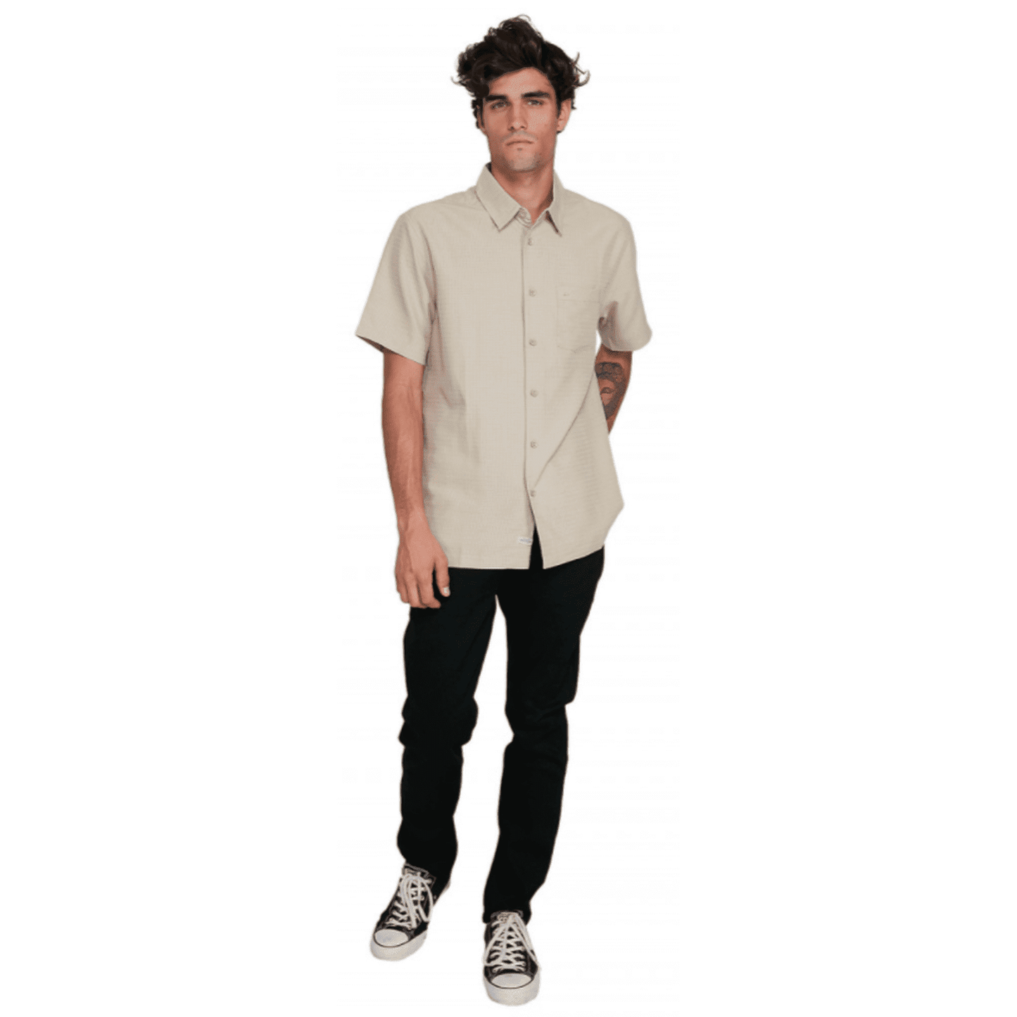 Camisa Quiksilver Waterman Centinela Color: Beige