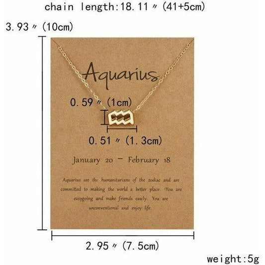 Collar dorado con dije de Signos del Zodiaco