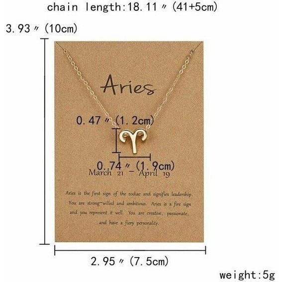 Collar dorado con dije de Signos del Zodiaco