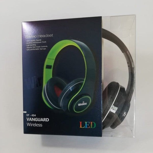 Audífonos bluetooth, color negro con blanco.