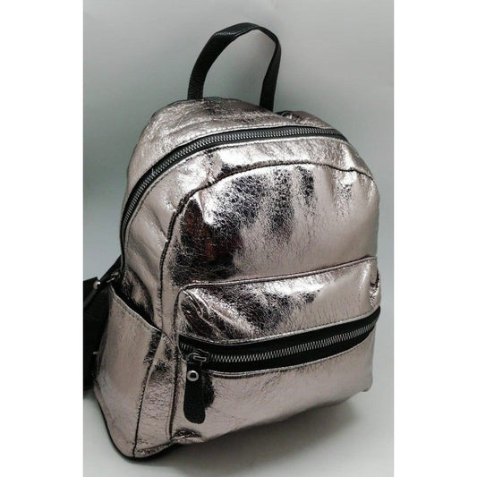 Bolso de espalda, color oro rosa brillante.