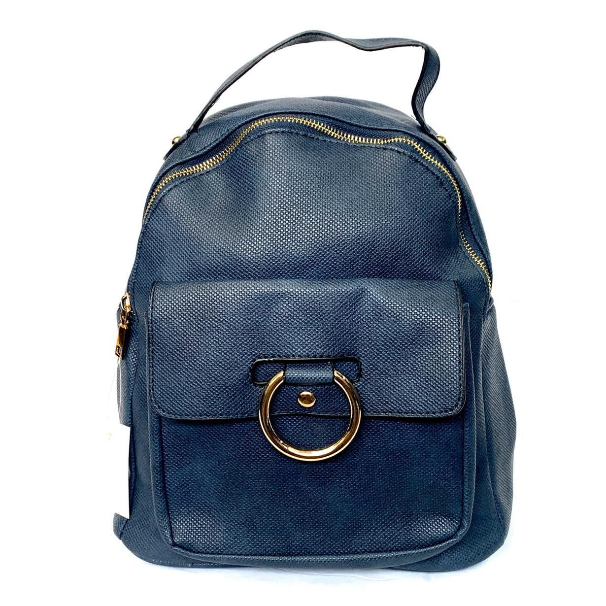Bolso de espalda, color azul con argolla dorada - The Gift Shop Costa Rica