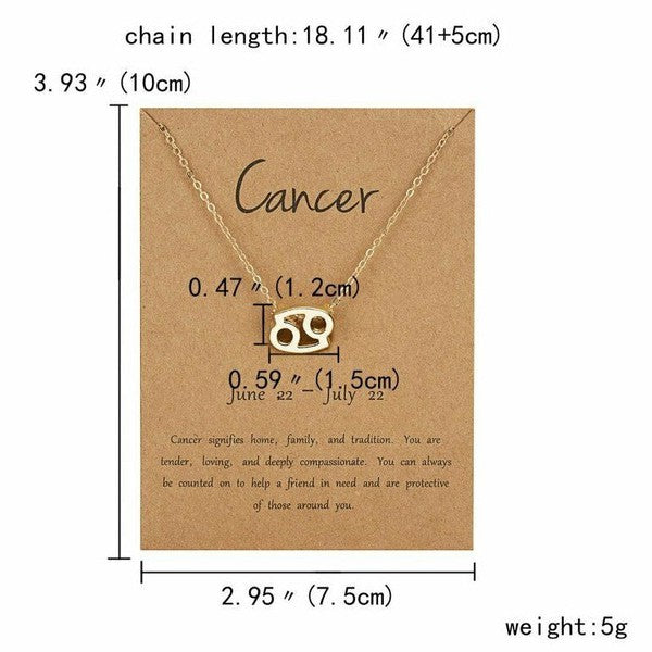 Collar dorado con dije de Signos del Zodiaco