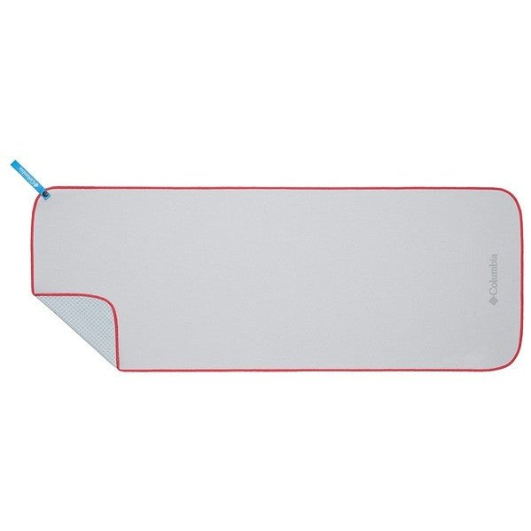 Columbia Toalla deportiva, color: Gris con costuras rojas.