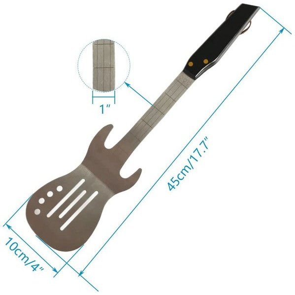 Juego de espátula pinzas para parrilla acero inoxidable con forma guitarras eléctricas