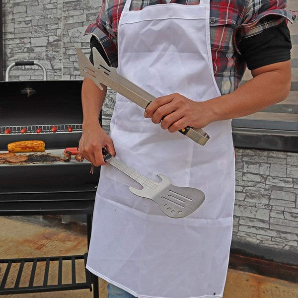 Juego de espátula pinzas para parrilla acero inoxidable con forma guitarras eléctricas