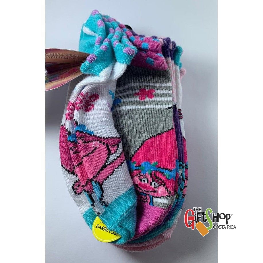 Medias de Niña Trolls con aretes adheribles Pares