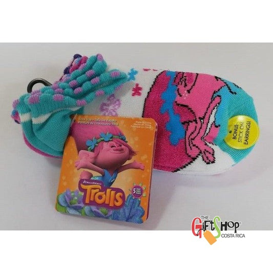 Medias de Niña Trolls con aretes adheribles Pares