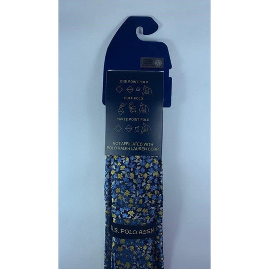 Corbata U.S. Polo Assn Flores Color: azul con amarillo.